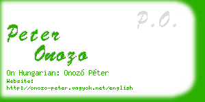 peter onozo business card