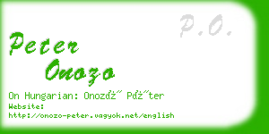 peter onozo business card